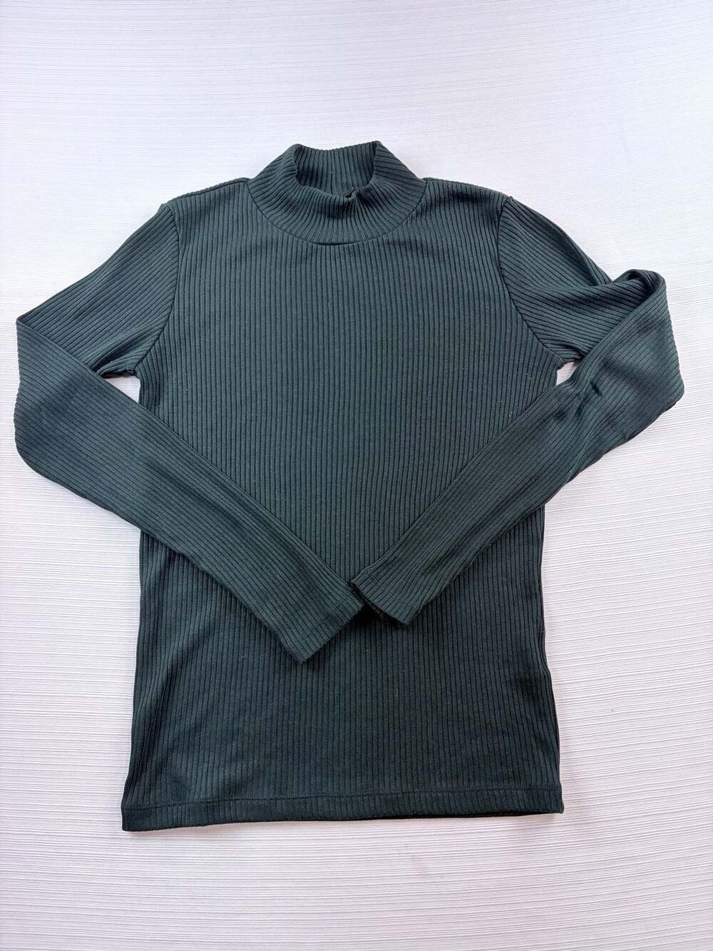 Uniqlo Ribbed Mock Neck Turtleneck Size XS Dark Green